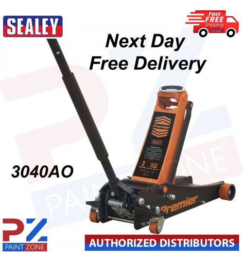 Sealey 3040AO 3 Tonne Low Profile Trolley Jack with Rocket Lift - Orange